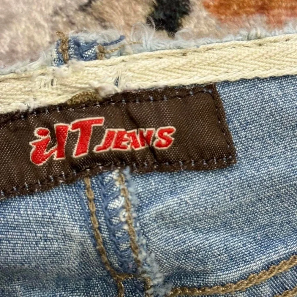 It Jeans Blue Denim Shorts Y2K Frayed Raw Hem Cut Offs Womens 5